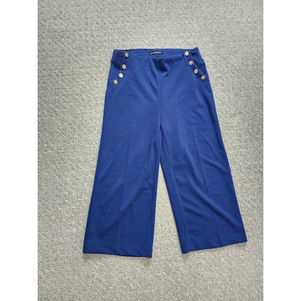 Counterparts Wide Leg Crop Pull on Pants Gauchos Palazzo Royal Blue Womens Small
